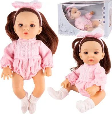 Zdjęcie produktu dla Malplay zabawka lalka 32 cm dziewczynka dziewczynka z opaską brunetka od 3 lat