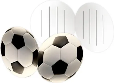 Image de 8 cartes d'invitation - Kick It - En forme de football