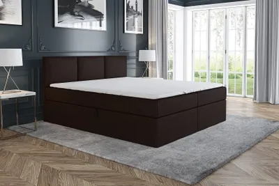 Produktbild von Boxspringbett MARKO  120x200 mit 2 Bettkästen, Bonell-Matratze und Topper. Möbel vom Hersteller- Handarbeit!Bett Komplett-Set mit Matratze,Bettkasten & Kopfteil. Stoff SAVANA. Elegantes Bett mit massives Kopfteil.