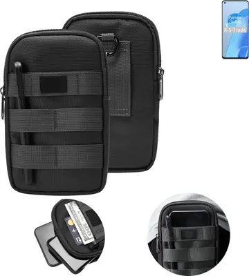Produktbild von K-S-Trade Holster Gürtel Tasche kompatibel mit OnePlus 9RT Handy Tasche Schutz Hülle dunkel-grau viele Fächer, 1x