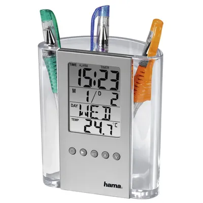 Produktbild von Hama 00186356, Elektronisches Umgebungsthermometer, Drinnen, F, °C, 0 - 50 °C, Digital, Silber