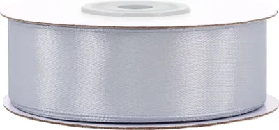 Produktbild von Satinband 25mm x 25m Rolle Silber / Grau