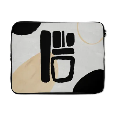Produktbild von MuchoWow® Laptop Hülle 15 Zoll Kreis - Schwarz - Abstrakt Laptoptasche - Laptoptasche - Sleeve - Rundum-Schutz