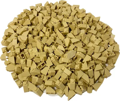 A pile of tan LEGO bricks.
