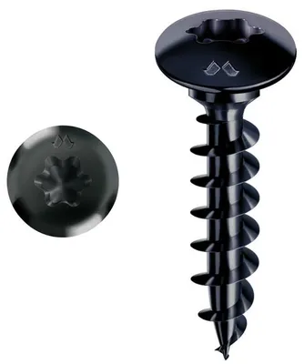 Image de Vis MUSTAD Panelvit FC Tête de penture - Torx - Ø6x70mm - Zingué noir - Boite de 100 - PV312A600700KNC