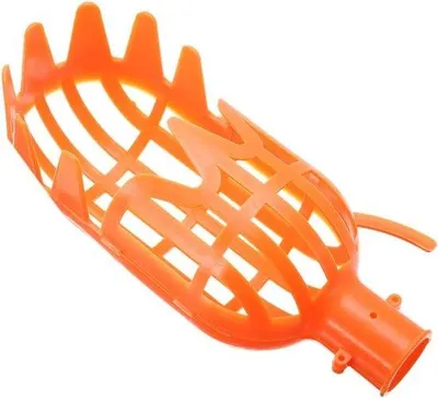 Zdjęcie produktu dla Zbieracz świeżych owoców – uchwyt do owoców – zbiór owoców – ząbki tnące do owoców – 20 x 8 x 8 cm – pomarańczowy