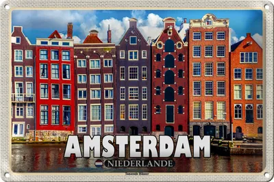 Produktbild von Blechschild Reise 30x20cm Amsterdam Niederlande Tanzende Häuser