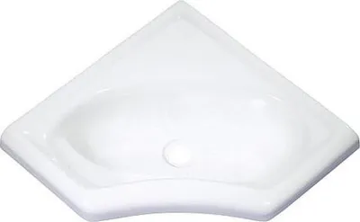 A white corner sink.