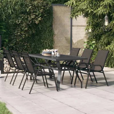 Zdjęcie produktu dla Stół ogrodowy Living Store szaro-czarny 180x80x70 cm stal i szkło