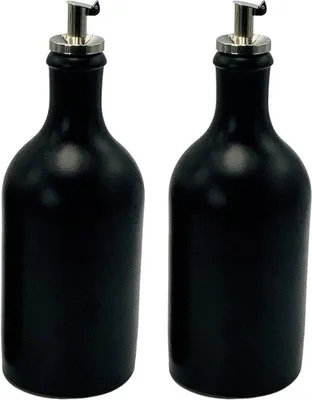 Zdjęcie produktu dla 500 ml czarna gliniana butelka na olej z dziobkiem
