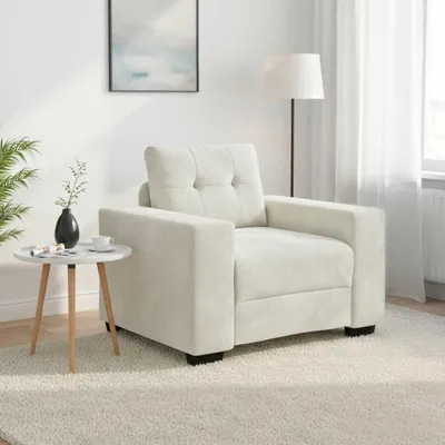 Produktbild von Cremefarbener Sessel aus Samt, 100x78x80 cm, 16.6kg