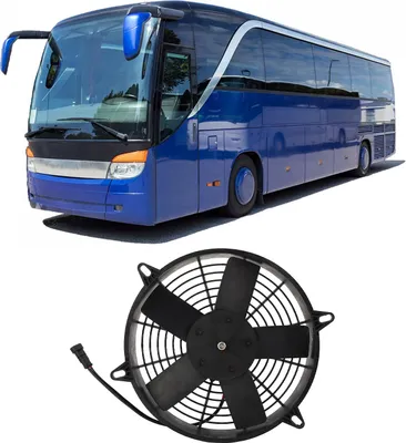 Obrázek produktu pro ventilátor klimatizace 305 mm, 24 V, 160 W AC, elektrický chladič kondenzátoru pro autobusy, nákladní automobily
