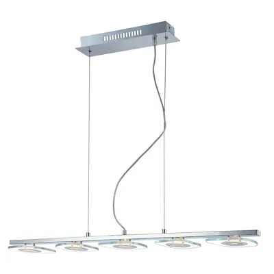 Image de Lustre LED Bill chromé 4,5 W, blanc chaud, 1 800 lm, métal, dimensions : 100 x 90 x 13 cm, IP20, Italux
