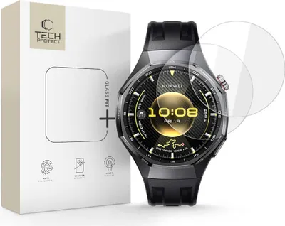 Immagine prodotto di Vetro temperato Tech-Protect Glass Fit+ - Confezione da 2 per Huawei Watch GT 6 Pro (46 mm) - Trasparente