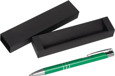Produktbild von Kugelschreiber aus Metall / mit Pappetui / Farbe: mittelgrün