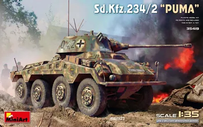 Imagen del producto de MiniArt 1:35, kit de modelismo de plástico del vehículo Sd.Kfz.234/2 Puma