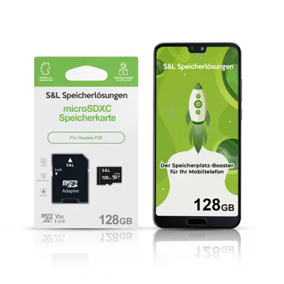 Produktbild von microSD Speicherkarte S&L für Huawei P20 - Speicherkapazität: 128 GB