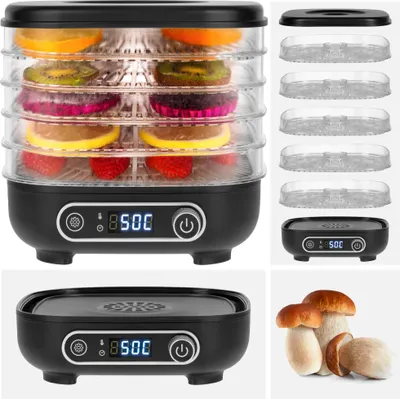 Zdjęcie produktu dla Suszarka do grzybów warzyw owoców 300W 5 sit wyświetlacz termoobieg Teesa