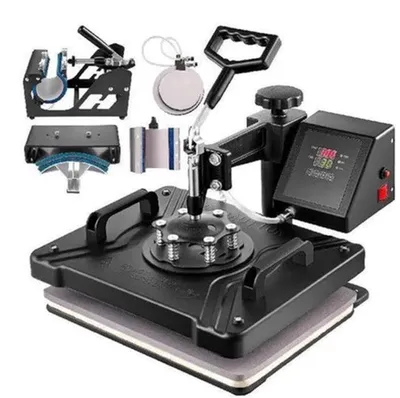 Image de Machine de transfert 5 en 1 - Presse à sublimation multifonctionnelle - Format 12x15 pouces - Pour textiles et plus