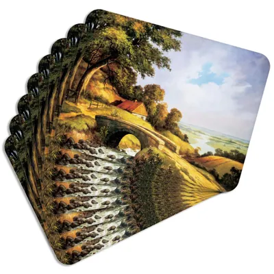 Produktbild von MG Design Set aus 8 Kork-Platzsets - Bridge I - 30 x 40 cm - hitzebeständig & abwischbar, mit Korkrückseite