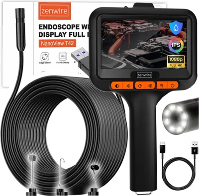 Obrázok produktu pre Endoskop - inšpekčná kamera - dielenská kamera - s displejom IPS - pre potrubia - USB-C - 5 m