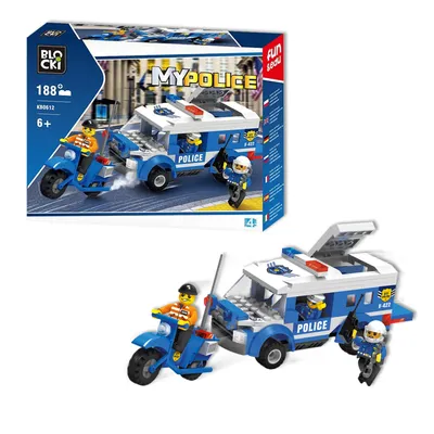 Produktbild von BLOCKI MyPolice Motorroad Polizeiwagen Bausatz Spielzeug 188 Teile