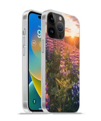 Produktbild von MuchoWow® Handyhülle Schutzhülle Hülle für Apple iPhone 14 Pro Max Lupine - Sonne - Lila Silikon Softcase Handy Hülle - Hardcover