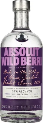 Image de Absolut WILD BERRY Flavored Vodka 38% Vol. 0,7l