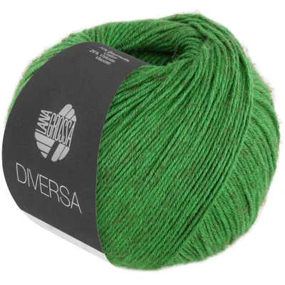 Produktbild von Lana Grossa DIVERSA 50 g leichtes Baumwoll-Mischgarn mit zartem Mélange-Effekt 210 m, Farbe:019 - Grasgrün