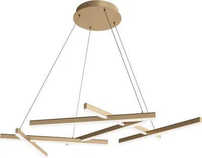 Immagine prodotto di Lampada a sospensione LED moderna color oro, asimmetrica, a 6 luci, 75 W, Maytoni LINE