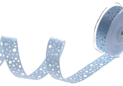 Produktbild von Satinlochband hellblau - 25 mm Breite auf 20 m Rolle - 52020 70