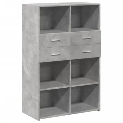Produktbild von Highboard Betongrau 80x42,5x124 cm Holzwerkstoff