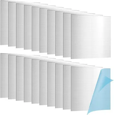 Image de Plaque d'aluminium 0,5 mm - 20 pièces - Argent - 15 x 15 cm - Plaques découpées - Modélisme - Kit de bricolage