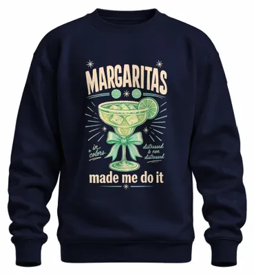 Obrázok produktu pre Tričko s potlačou "Margaritas Made Me Do It", motív koktailu, letná kolekcia, tequila bar, modrá farba, veľkosť M