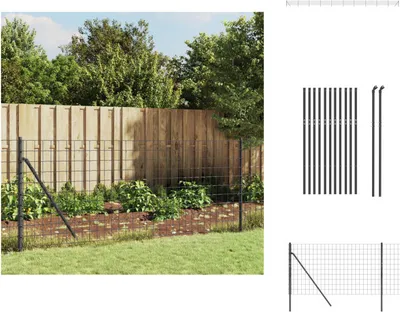 Produktbild von vidaXL Maschendrahtzaun Anthrazit 1x25 m Verzinkter Stahl -  Zaunfelder