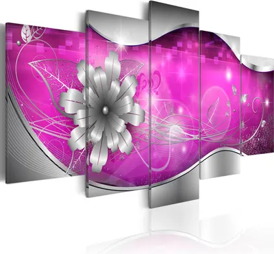 Produktbild von Leinwandbilder 200x100 cm 020101- 207 Vlies Leinwandbild 5 tlg Kunstdruck modern Wandbilder XXL Wanddekoration Design Wand Bild ABSTRAKT  BLUMEN