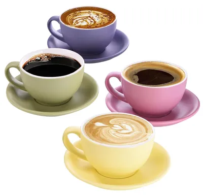Obrázok produktu pre Solidchoice – Súprava 4 šálok na cappuccino s podšálkami, objem 300 ml