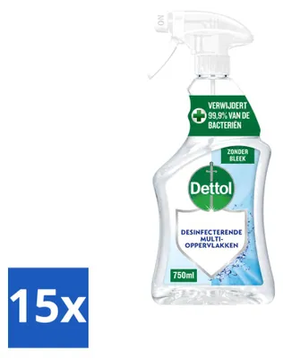 Produktbild von 15 x Dettol Allesreiniger Spray ohne Bleiche - 750 ml - Vorteilspackung - 15 Stücke