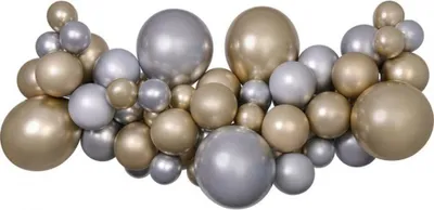 Image de Guirlande De Ballons Argentés Et Dorés, 65 Pcs. 31386