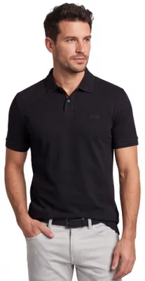 Produktbild von Boss Orange Polo einfarbig schwarz normale Passform Baumwolle