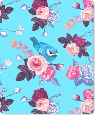 Produktbild von MuchoWow® Mauspad Mousepad Vogel - Blumen - Muster 30x40 cm - Mousepads - Maus Mat - Pad - Mausunterlage - Mausmatten