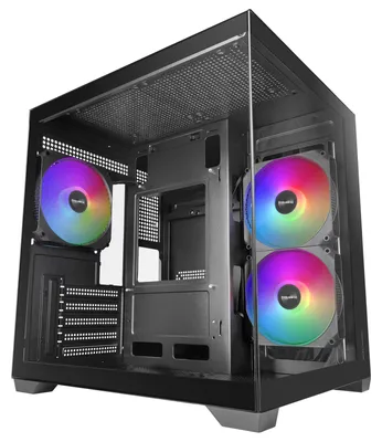 Produktbild von Mars Gaming MCVIEW3, Mini Tower, Schwarz, micro ATX, Mini-ITX, Gehärtetes Glas, 15,5 cm, 33 cm