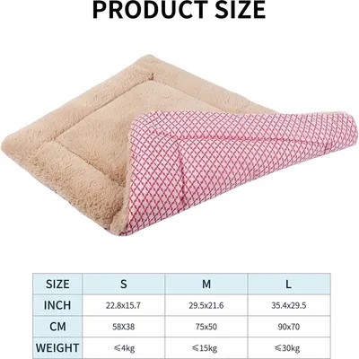 Weiches und Bequemes Hundekissen für Box oder Korb - Kurzes Plüsch Rosa
