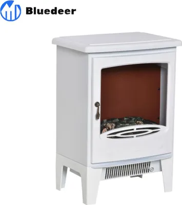 Produktbild von LED Elektrokamin Standkamin mit Flammeneffekt 900/1800W Metall & ABS-Kunststoff in Weiß 39 x 26 x 54 – 8 cm für gemütliche Atmosphäre