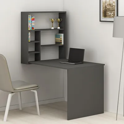 Immagine prodotto di Veglio - Scrivania, 59x90x74h cm Nero Antracite, 5 Ripiani