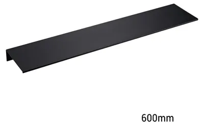 Image de Étagère d'angle murale - Étagère de salle de bain et de cuisine de 60 cm - À une étagère - Aluminium et acier inoxydable - Fixation par vis - Noir