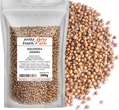 Zdjęcie produktu dla KOLENDRA ZIARNO 200g Nasiona kolendry naturalna przyprawa jakość Kol-Pol