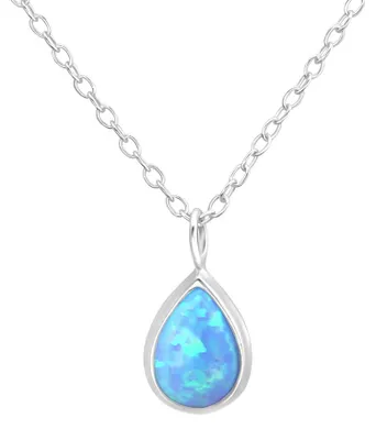 Produktbild von Kette Tropfen Silber 925 mit buntem Opal Azure