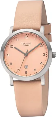 Produktbild von Regent Leder Damen Uhr Armbanduhr Quarz hellrosa Lederarmband D2UR2092528