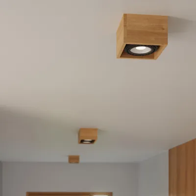 Obrázek produktu pro Povrchové svítidlo Sollux Quatro 2 wood natural angular GU10 ES111